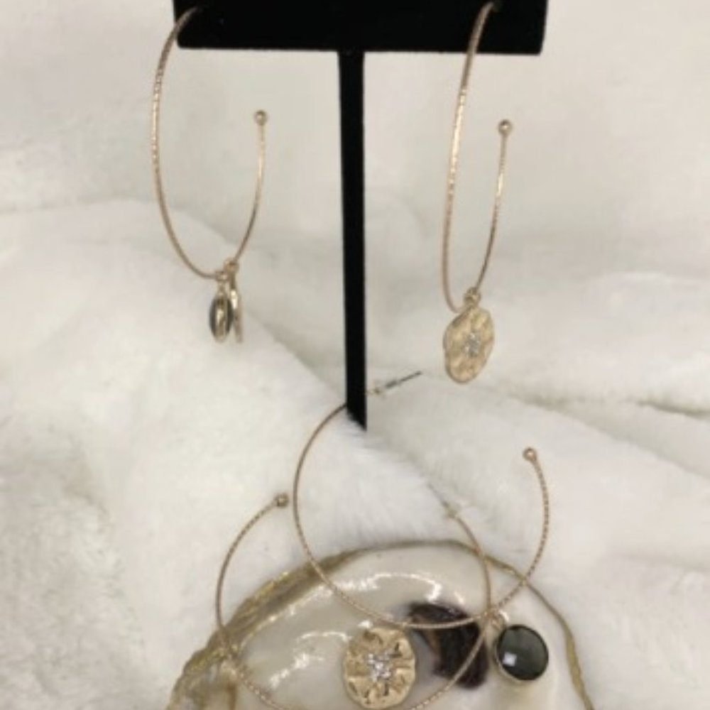 Gold Open Hoop Earrings